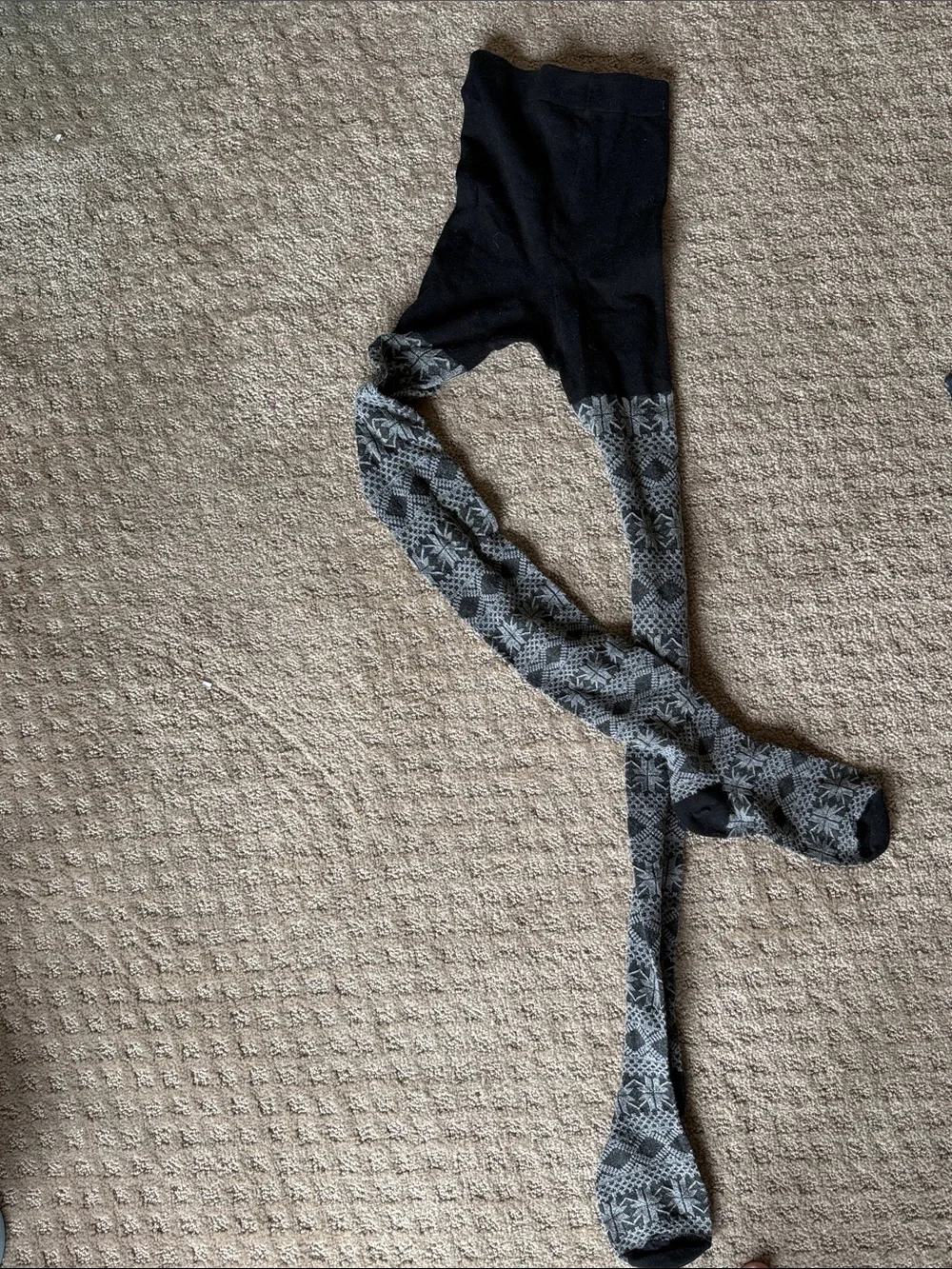 Patterned Black & Gray Women's Tights